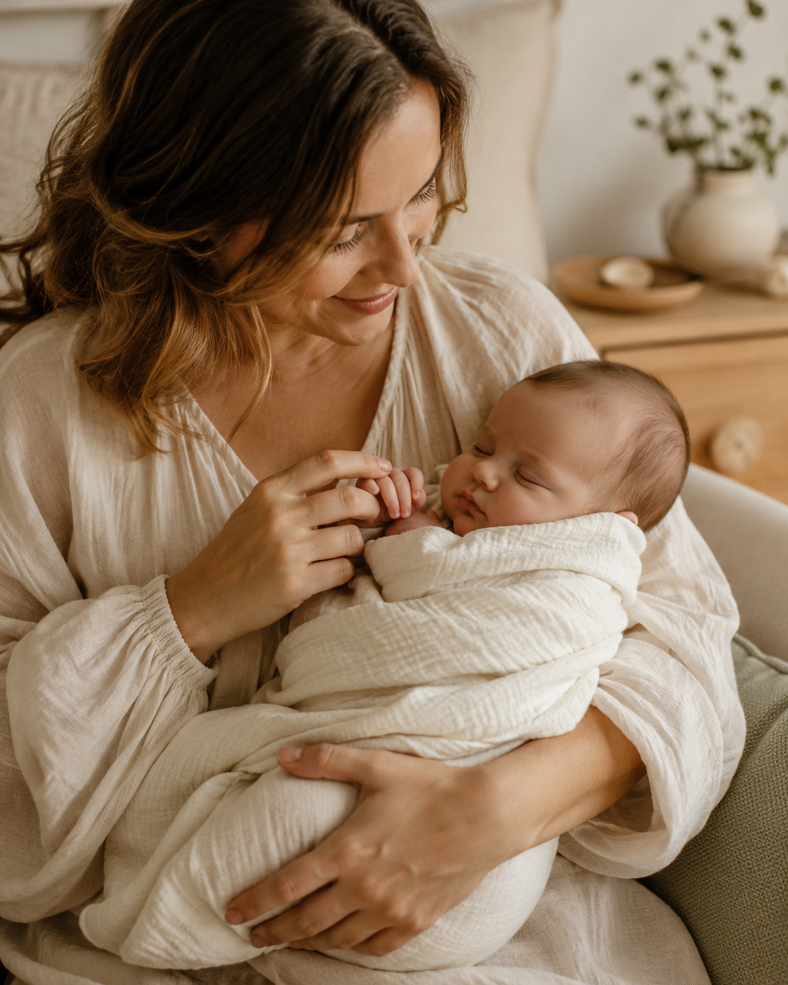 Soft, calm imagery for sensitive baby skin